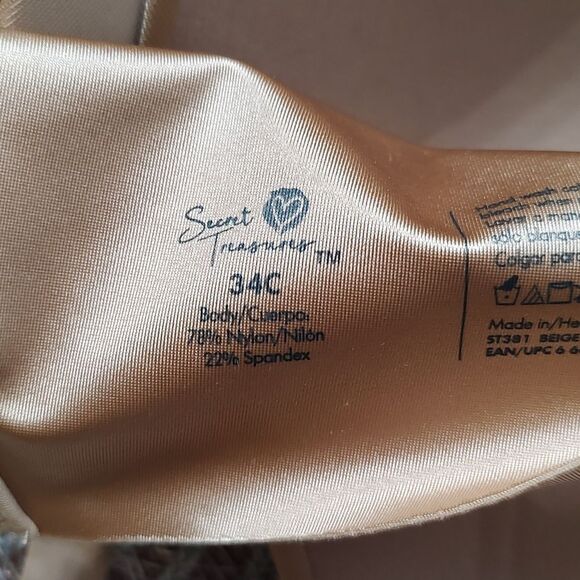Secret Treasures Light Lined Bra with Bonded Back Sz 34C NWT - Picture 5 of 5